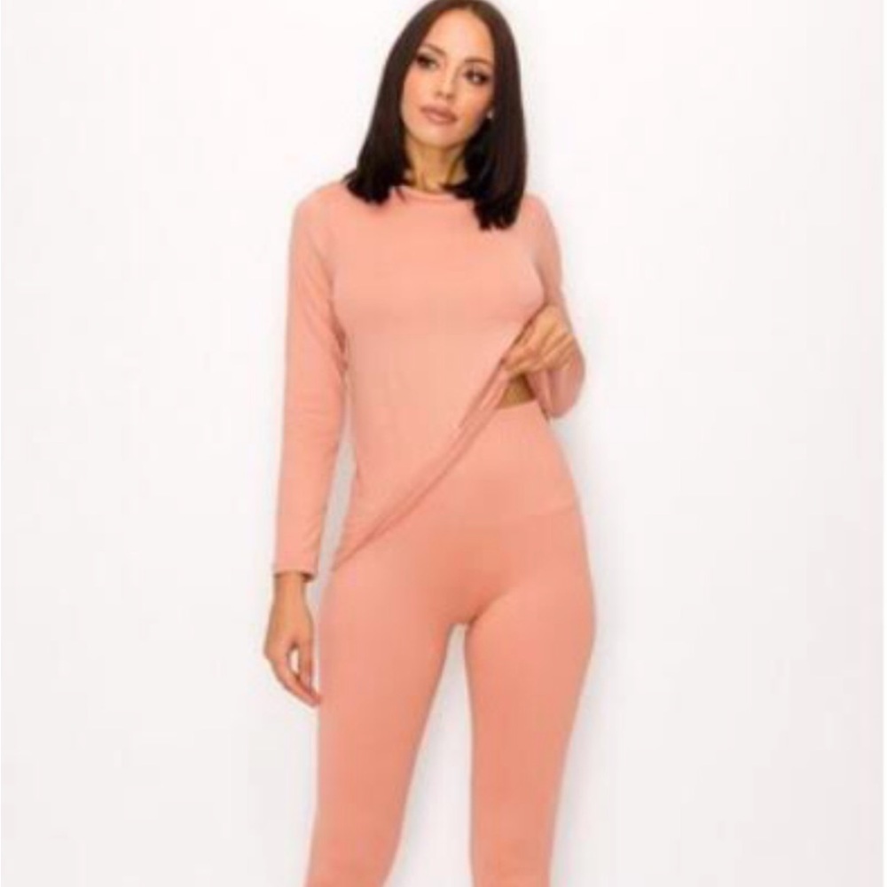 Mauve Long Sleeve  & Tights Lounge Wear